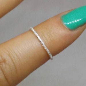 Stardust Eternity ring - Handmade Ring - Dainty Silver Ring - Thin Ring - silver toe Ring - Midi Ring, Minimalist Ring, knuckl ring