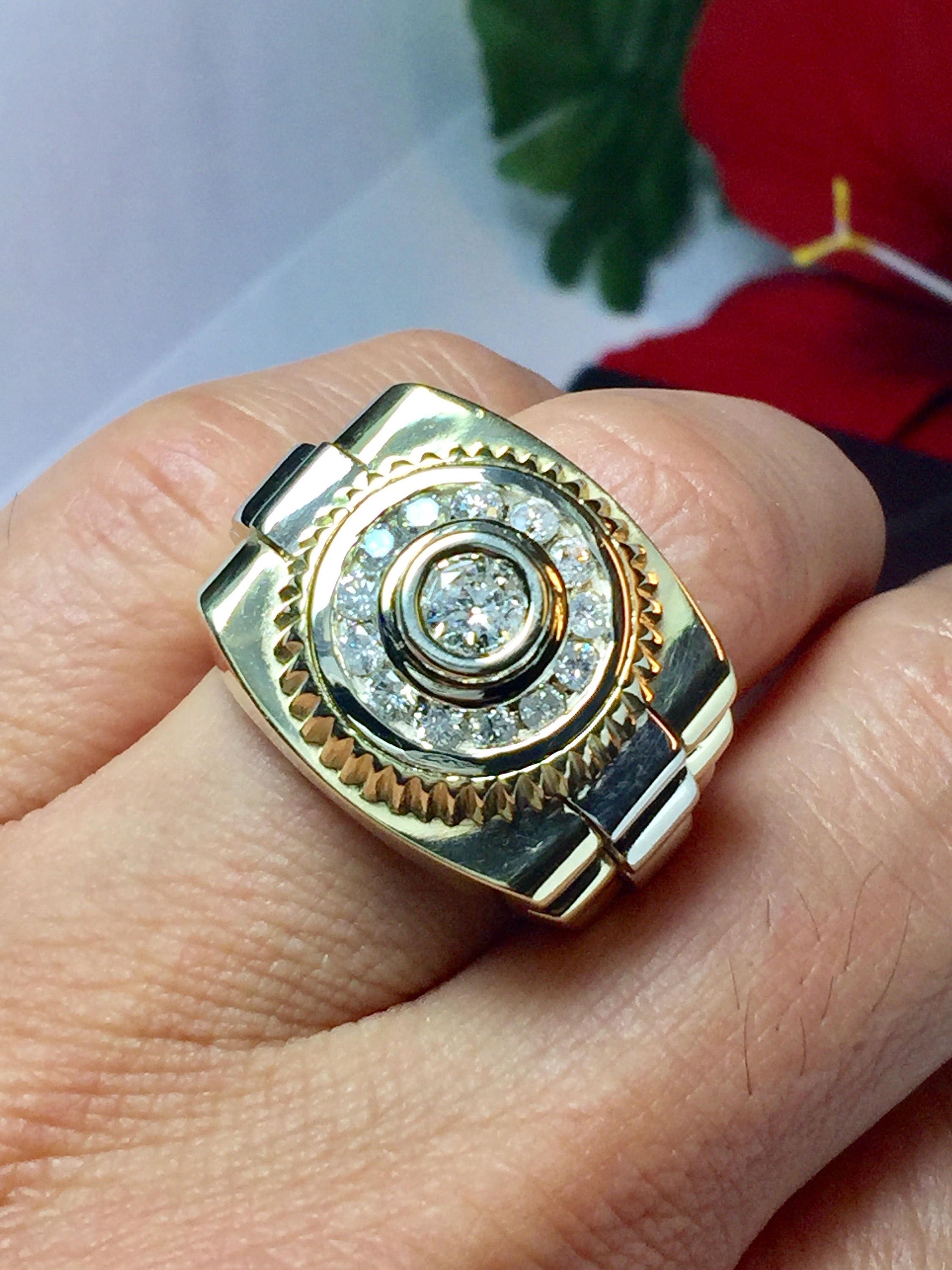 14k Gold Men's Rolex Ring Men Pinky Ring Hipster Rings Etsy Australia