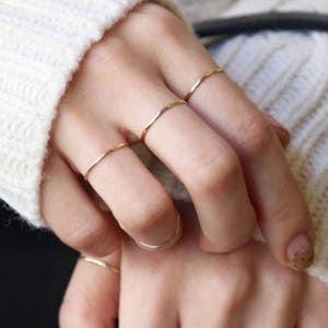 SALE 14k 10k Solid Gold Band Gold Midi Rings Gold Stacking rings gold Pinky Rings Thin Gold bands Gold Rings For Women image 10