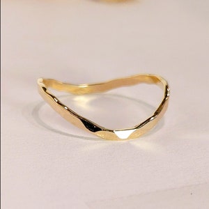 10k Yellow Gold Thumb Ring | Open Design Band | Polished Finish | Handmade In USA | Size 16 - View #9