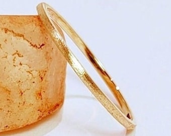 Brushed Ring, 14k 10k Real Solid Gold Ring, Satin Finish