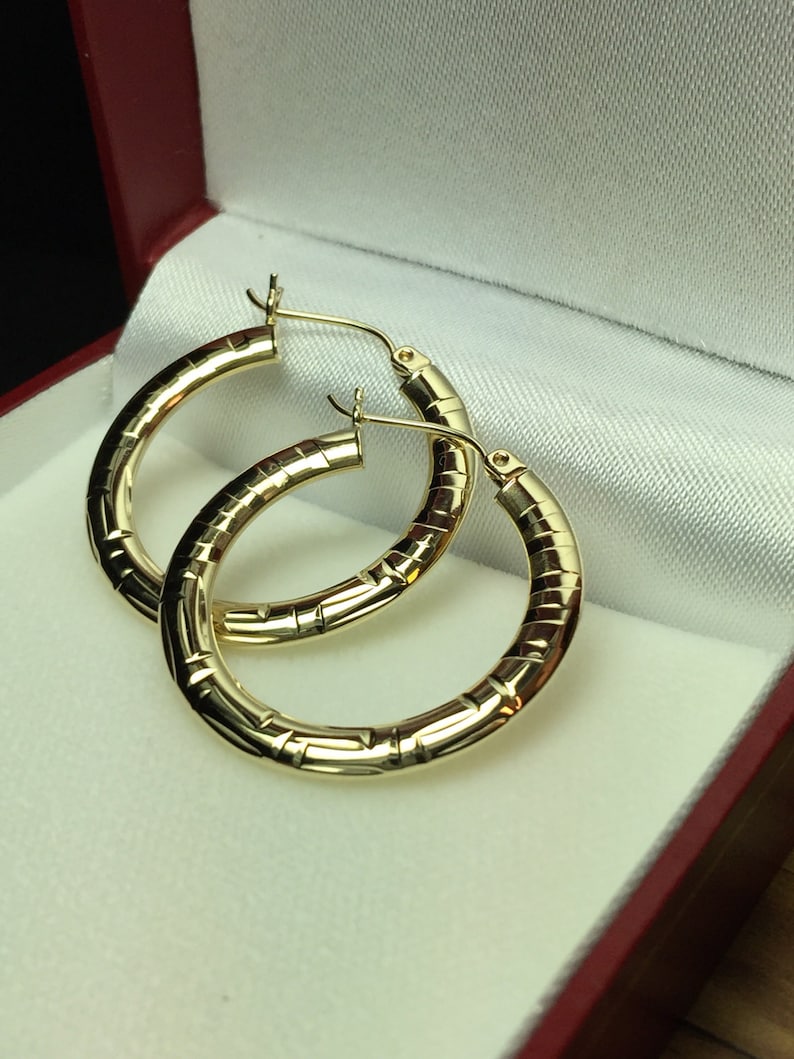 Simple Hoop earrings Gold Earrings Ladies gold Greek Key hoop Earrings 10k gold Hoop earrings