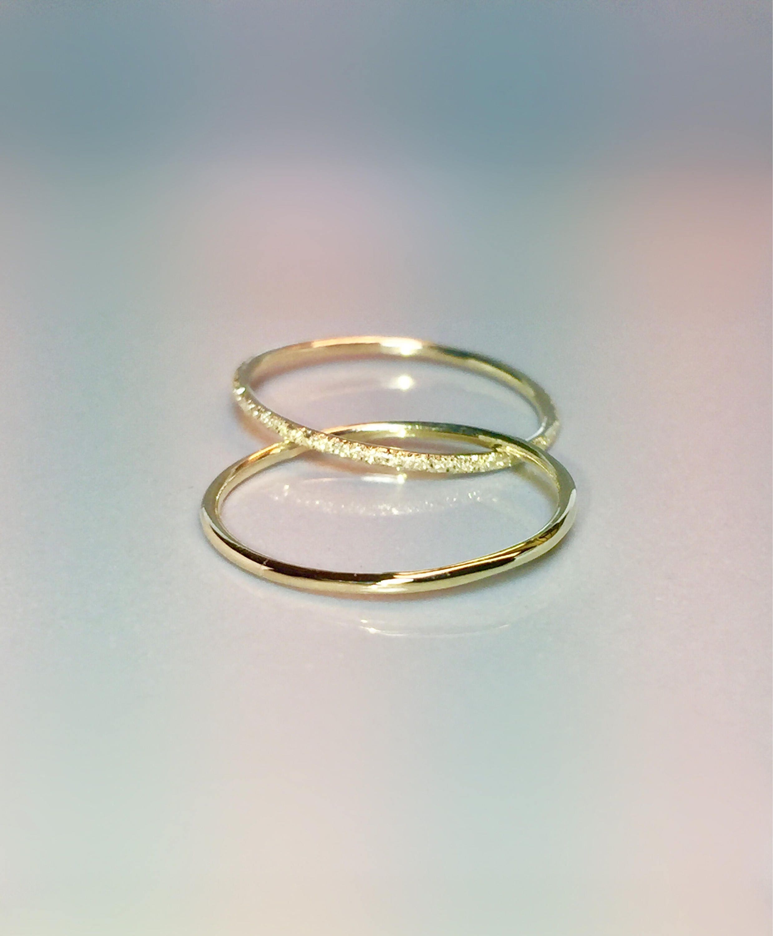 SALE 14k 10k Solid Gold 2 Ring Set Gold Infinity Ring Cris - Etsy