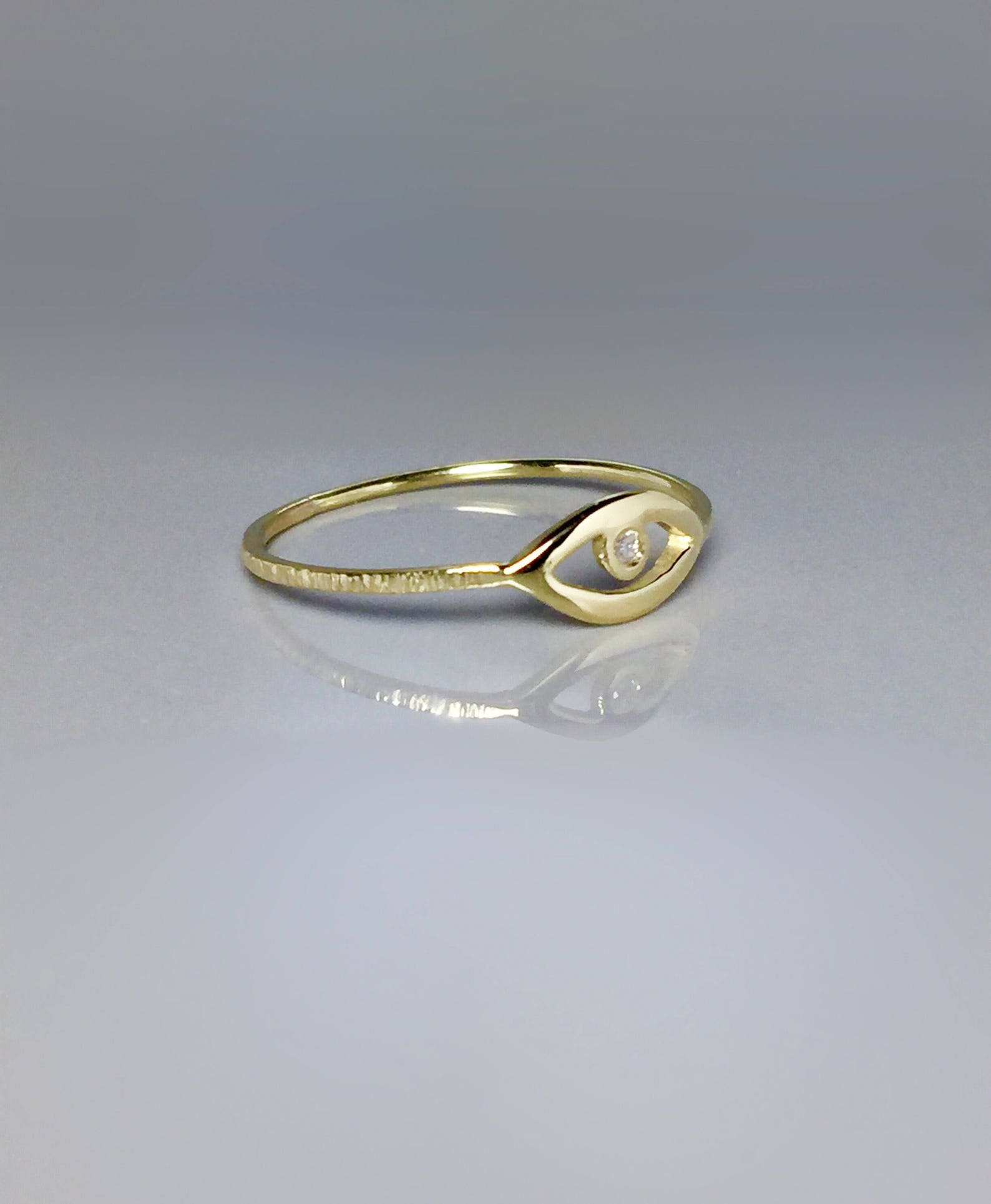 Evil Eye Diamond Ring 14k Solid Gold Evil Eye Ring Gold - Etsy