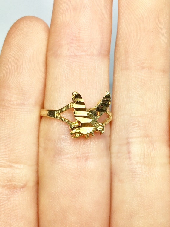 10k Solid Gold Baby Rings - Gold Eagle Rings - Gol