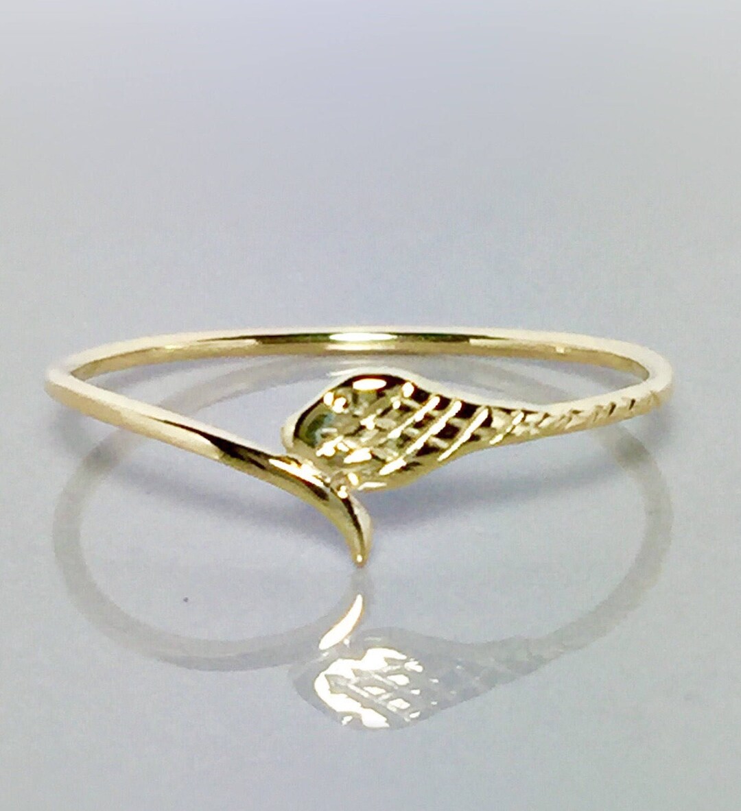 14k/10k Solid Gold Baby Snake Ring - Tiny Snake Ring - Midi Ring ...