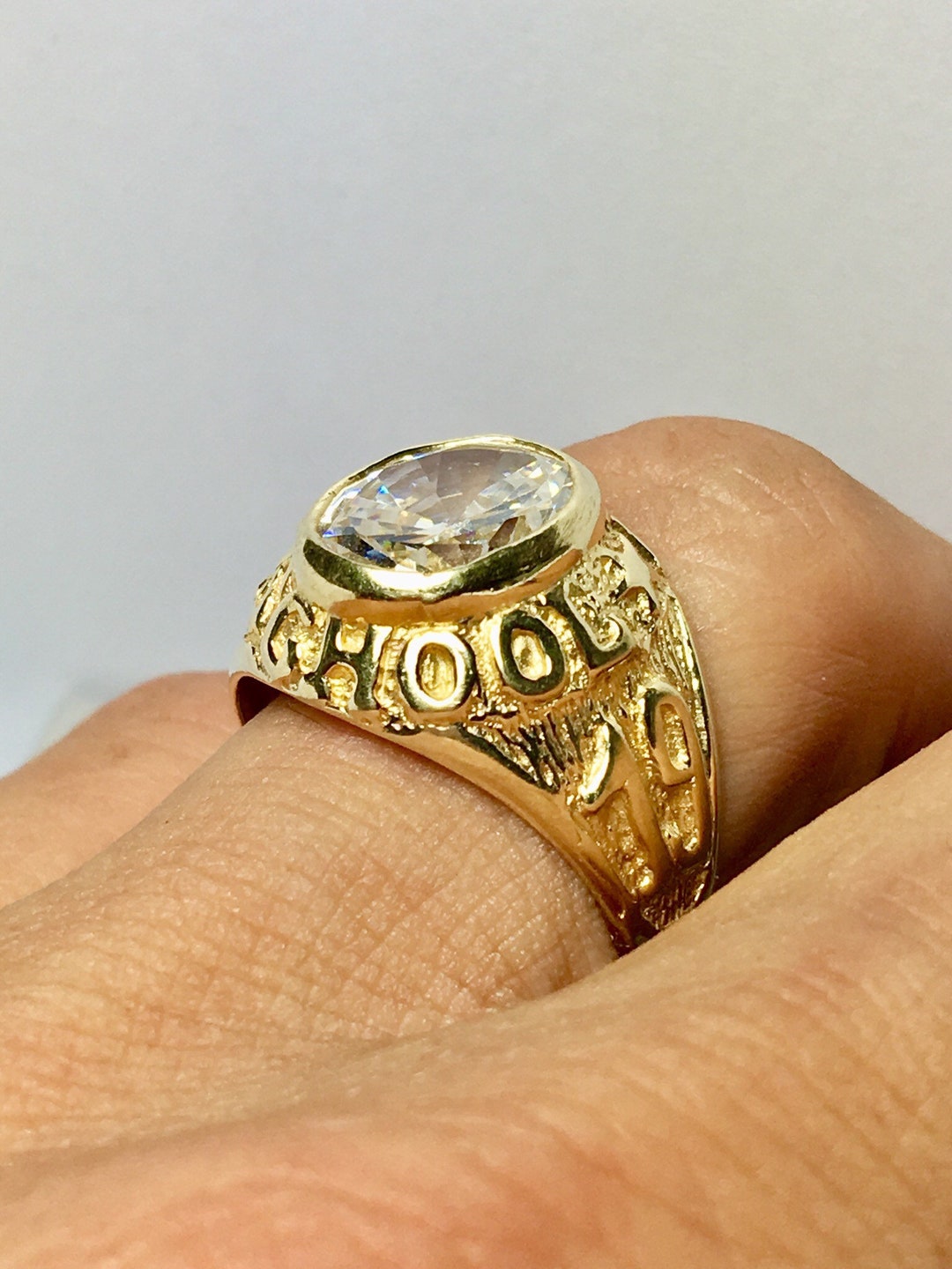 14k Solid Class Ring Class of 97 Mens Class Ring Etsy