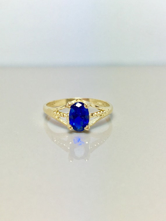 14k Solid Gold Baby Rings - Gold Sapphire Rings -