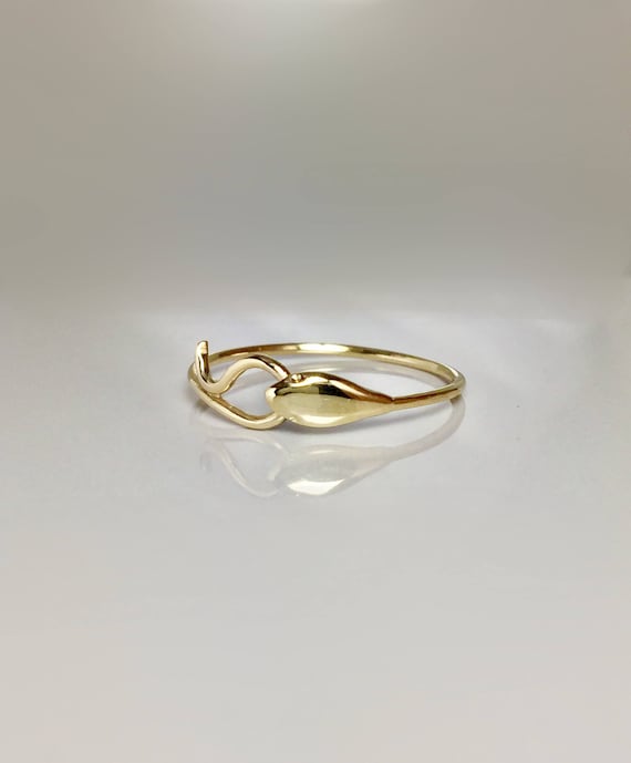 SALE 14k/10k Solid Gold Snake Ring Baby Snake Ring Gold | Etsy