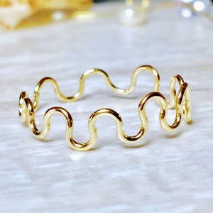 BIG SALE 14k 10k Solid Gold Ladies Wave Ring - Ladies Thin Gold Rings - Ladies Dainty Gold Rings - Ladies Gold Rings - Gold Minimalist Ring