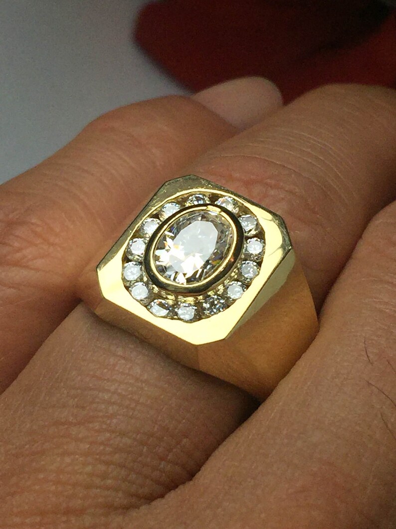 14k solid gold Men's Diamond rings 14k gold Men's Etsy