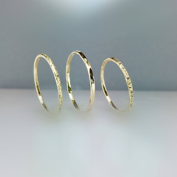 SALE 14k/10k Solid Gold Stacking Rings - Pinky Rings For Women - Thin Gold Rings - Delicate Gold Ring - Minimalist Gold Ring - Toe Rings