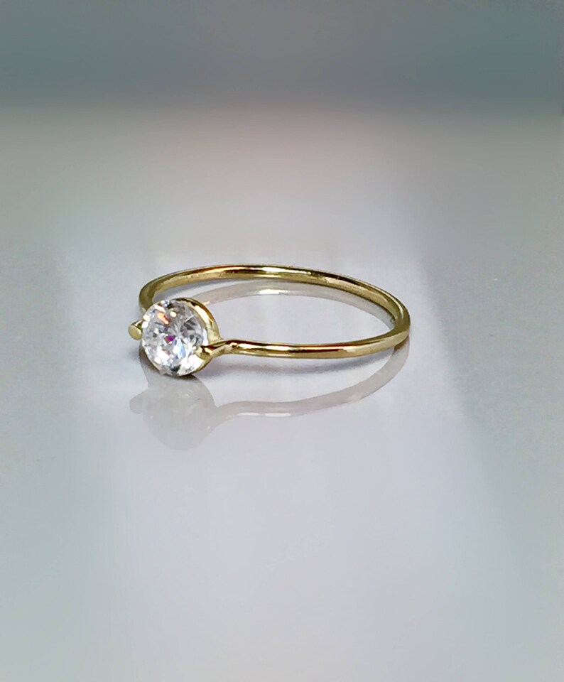 SALE 10k Gold Birthstone Ring Ladies Pinky Ring Gold Ring Etsy