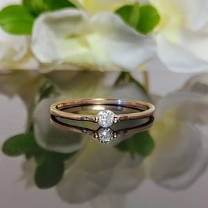 Minimalist Diamond Ring, 10k/14k Birthstone Ring, Promise Ring, Friendship Ring, Dainty Gold Ring, Kids/Teen Birthstone Ring, Baby Rings