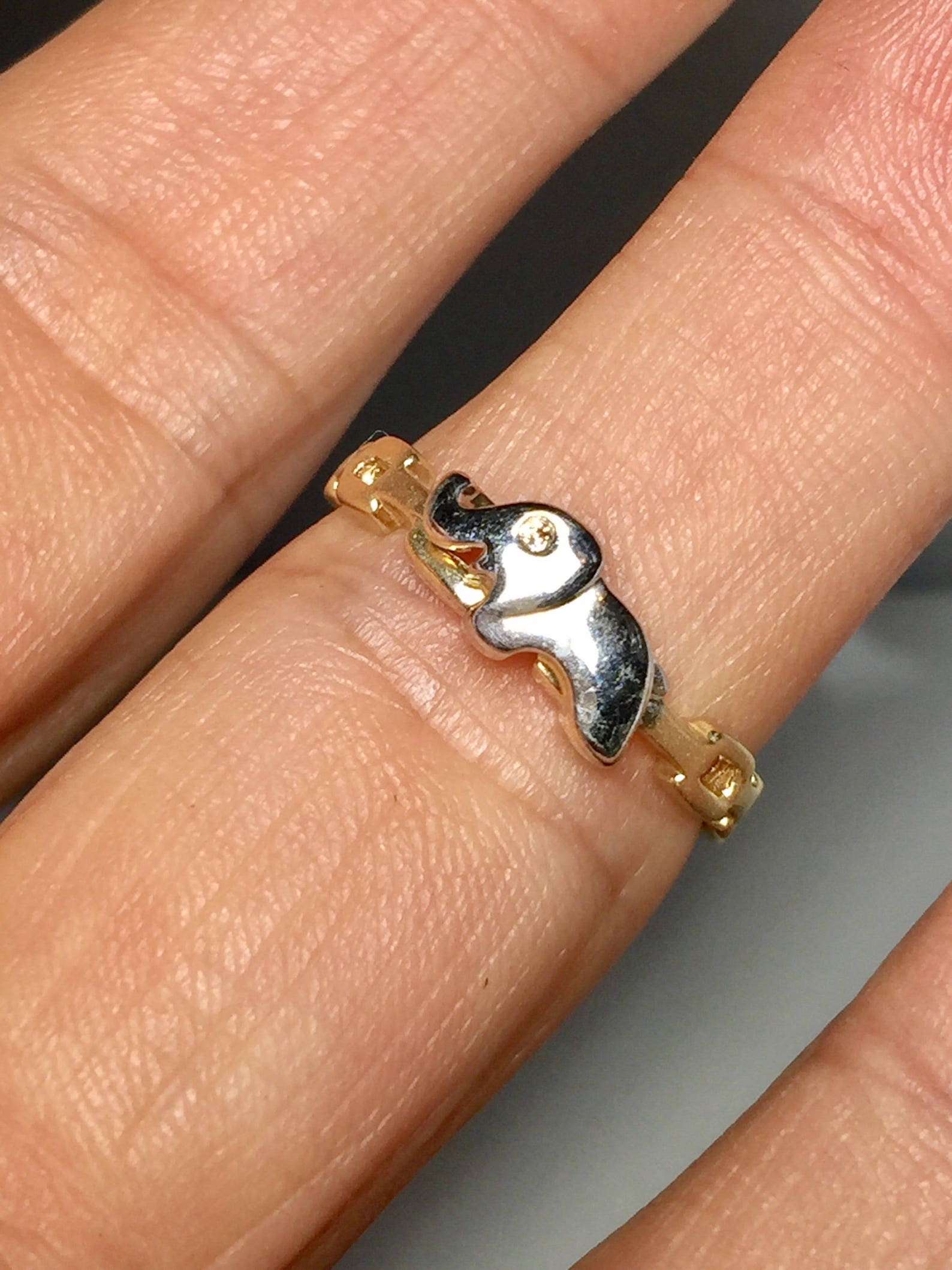 14k Gold Elephant Ring Ladies Gold Ring Elephant Gold Etsy