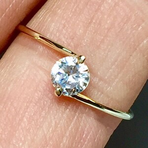 SALE 10k 14k Real Solid Gold Ladies Diamond CZ Ring - Gold Pinky Ring - Gold Friendship Rings - Gold Ladies Diamond CZ promise ring