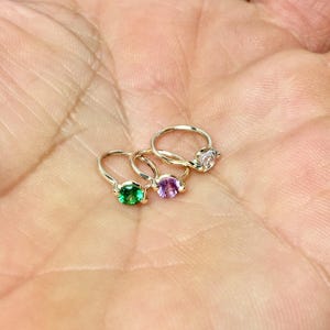 14k 10k Solid Gold Baby Ring - Birthstone Ring Charms - 14k Tiny Baby Rings - Gifts for Mom - Baby Jewelry - Newborn Gold Jewelry