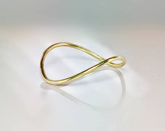 SALE 14k/10k Solid Gold Thumb Ring - Midi Ring Gold - Gold Chevron Ring - Gold Wave rings - Gold Pinky Ring - Toe Ring Gold