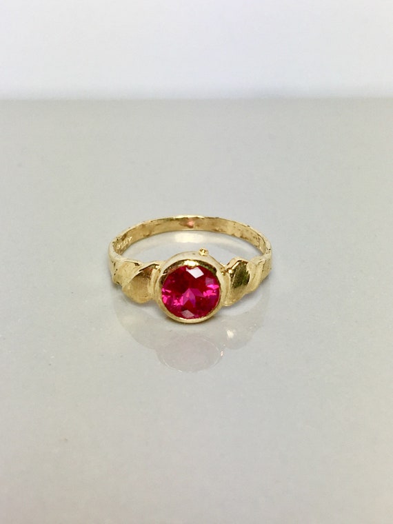 14k solid gold Baby rings - Ruby rings - gold Baby