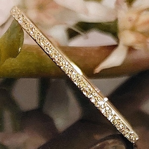 Stardust Ring, Eternity Band, 14k Solid Gold Ring, 10k Gold Ring, Textured 1mm Gold Band, Minimalist Gold Ring, Dainty Gold Ring Sale