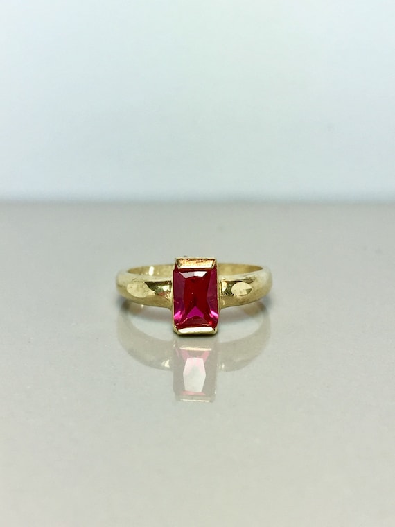 10k Solid Gold Baby Rings - Ruby Rings - Gold Pink