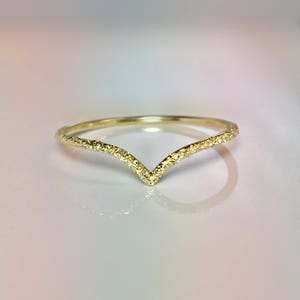 SALE 14k 10k Solid Gold Ladies Elegant V Chevron Ring - Delicate Gold Ring - 14k Gold Pinky Ring - 14k Gold Midi Ring - Gold Thumb Ring