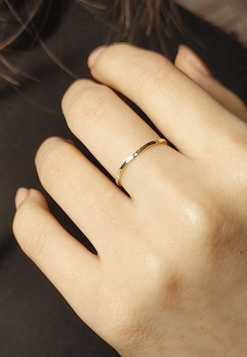 Baby Bamboo Ring, Solid 10k/14k Gold Bamboo Ring, Handmade Gold Rings, Simple Gold Rings, Delicate Gold Bands, Gold Thumb Rings, Best Gift Bild 4