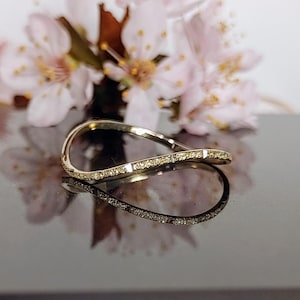 Stardust Thumb Ring - 10k/14k Solid Gold Midi Ring Gold - Gold Chevron Ring - Gold Wave Ring, Gold Pinky Ring - Toe Ring Gold, Gift For Her