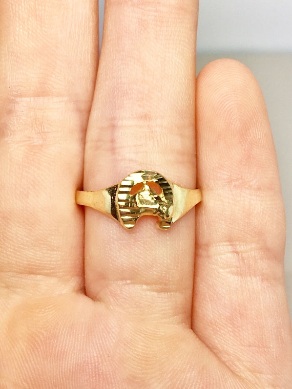 14k Solid Gold Baby Rings - Gold Horse Rings - Gol