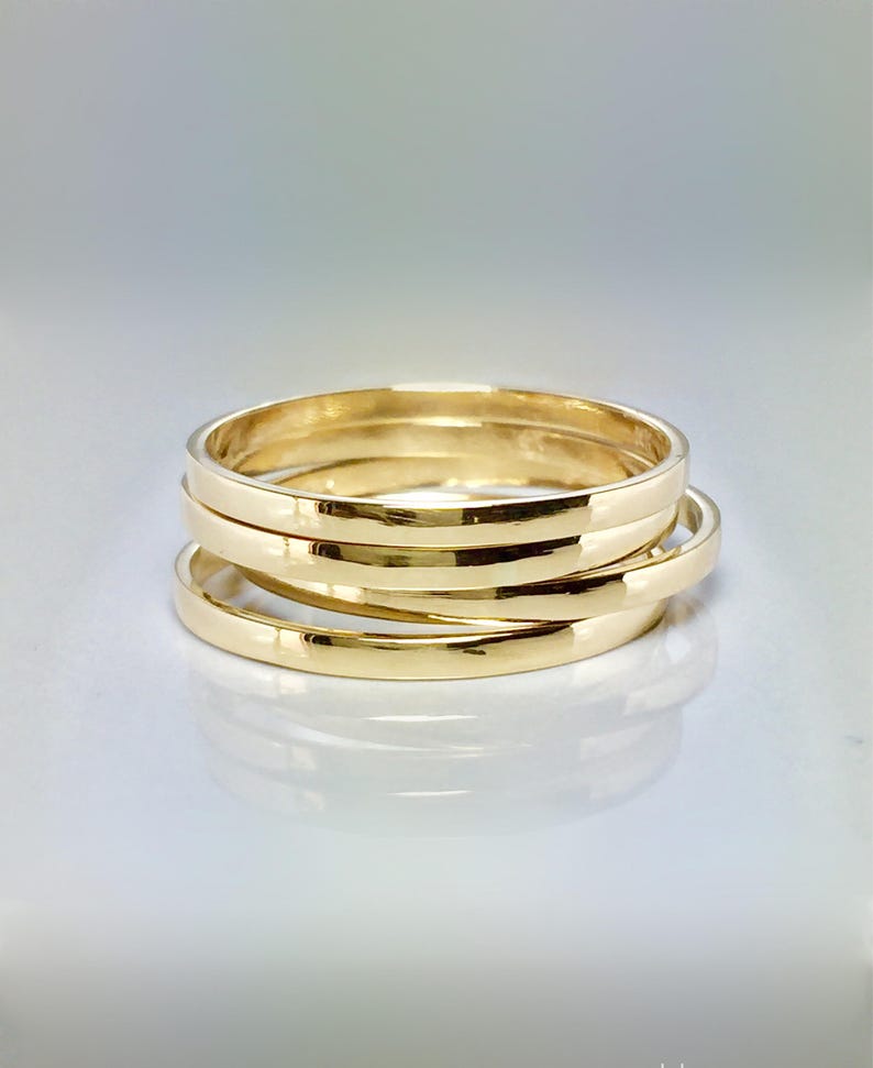 BIG SALE 14k10k Solid Gold Couple Ring Gold rings- Gold Pinky Ring Stacking Gold Rings Simple Gold Ring Girls Gold Rings