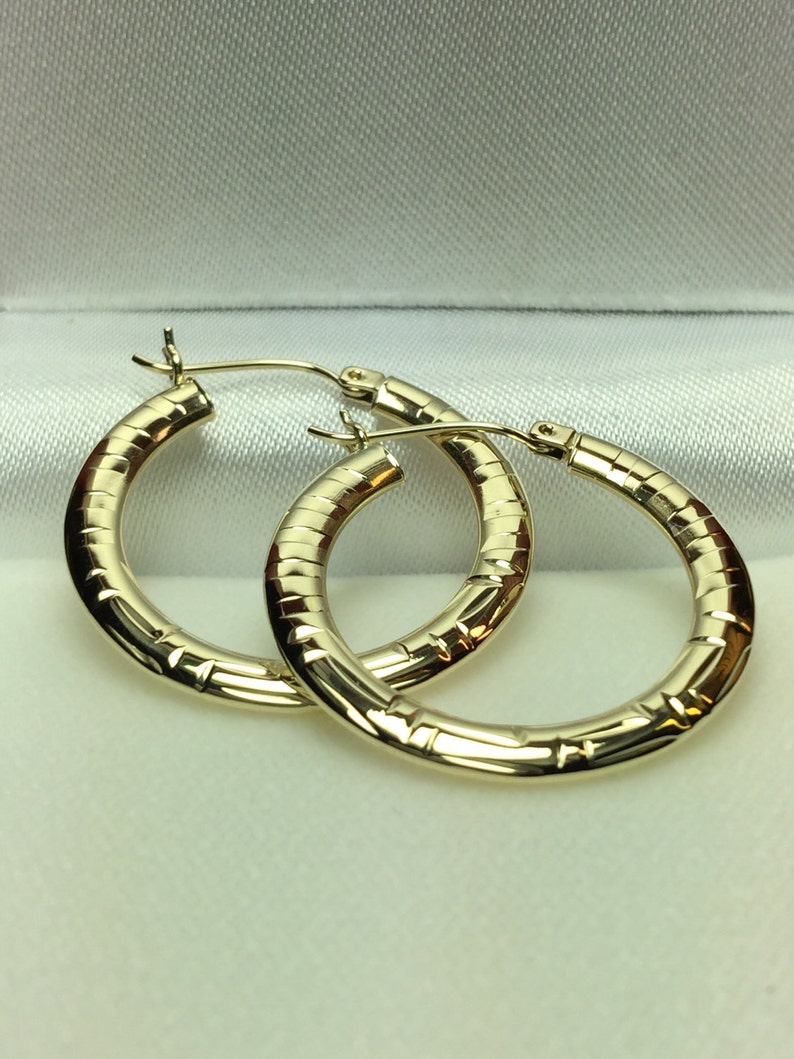 Simple Hoop earrings Gold Earrings Ladies gold Greek Key hoop Earrings 10k gold Hoop earrings