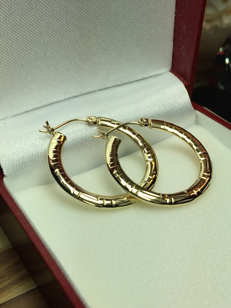 Simple Hoop earrings Gold Earrings Ladies gold Greek Key hoop Earrings 10k gold Hoop earrings