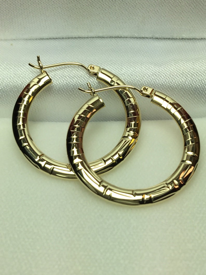 Simple Hoop earrings Gold Earrings Ladies gold Greek Key hoop Earrings 10k gold Hoop earrings