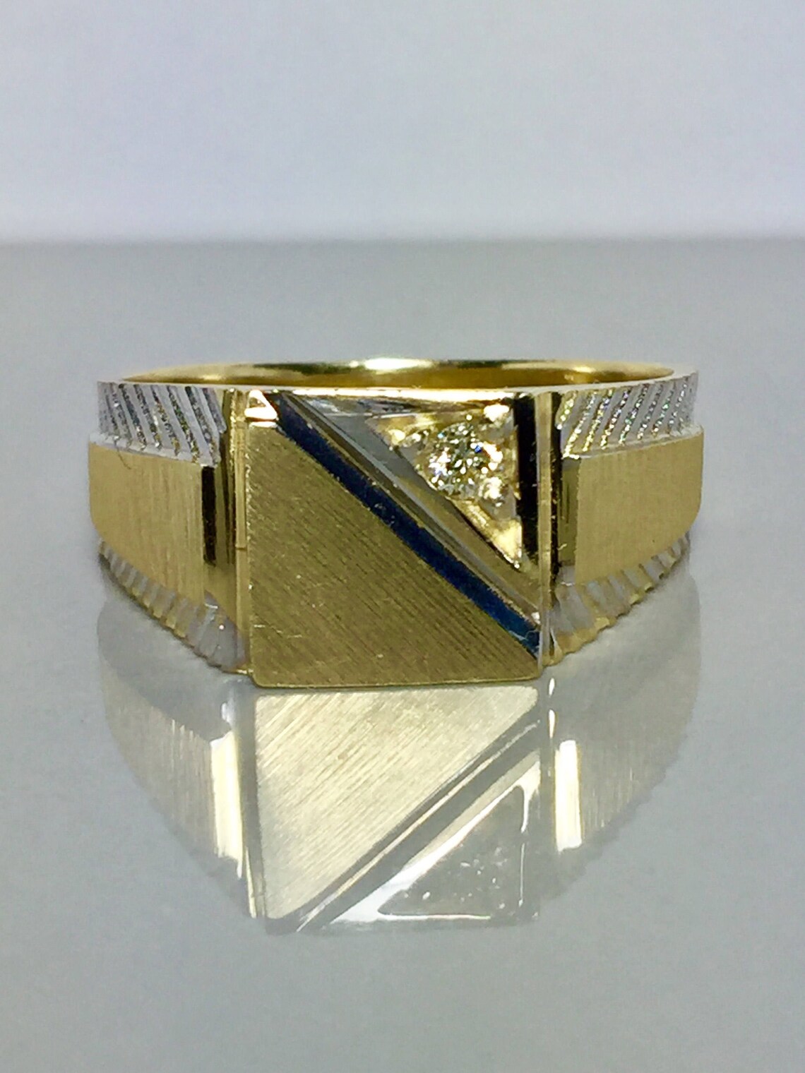 14k Solid Gold Men Signet Ring Men's Gold Pinky Ring | Etsy