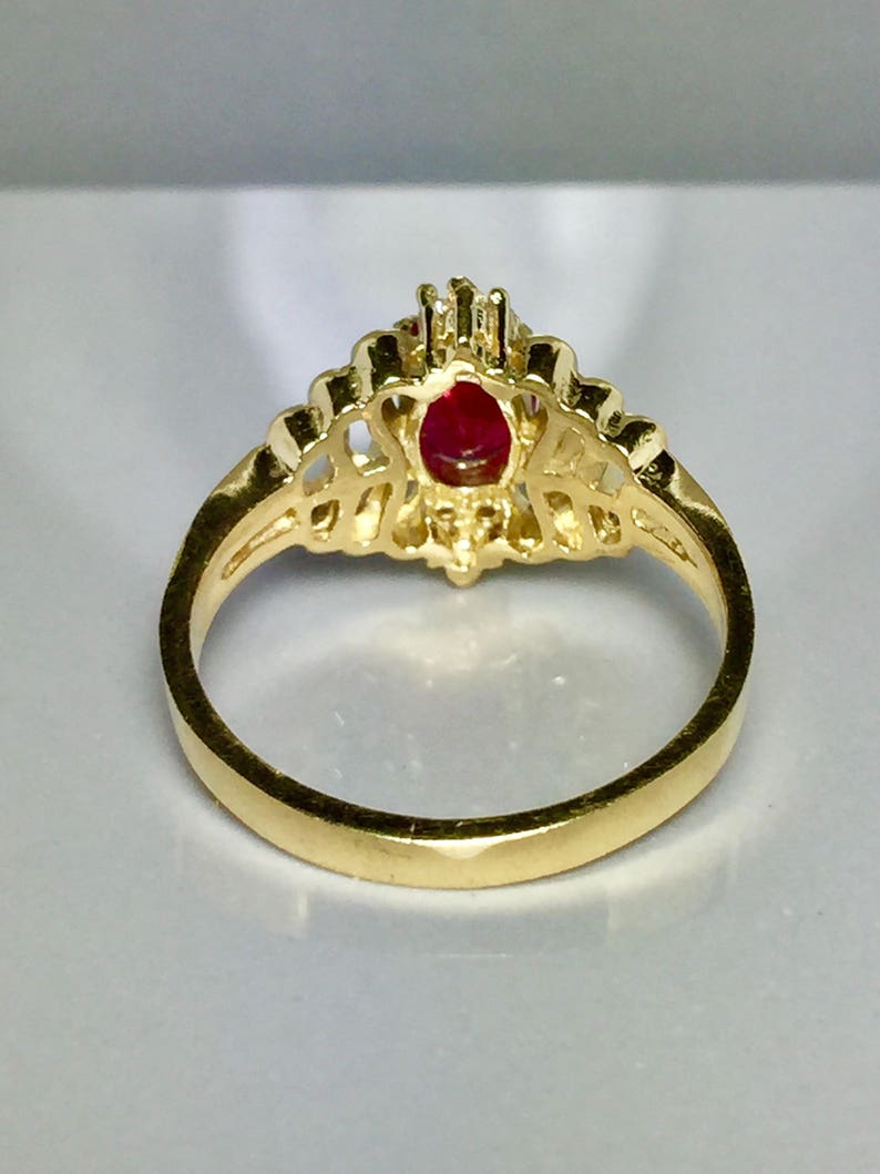 Gold Rings For Women Promise rings Ladies Multi Stone Rings Women CZ Ring Vintage 14k Solid Gold Ladies Ruby Ring Ladies Ruby Ring
