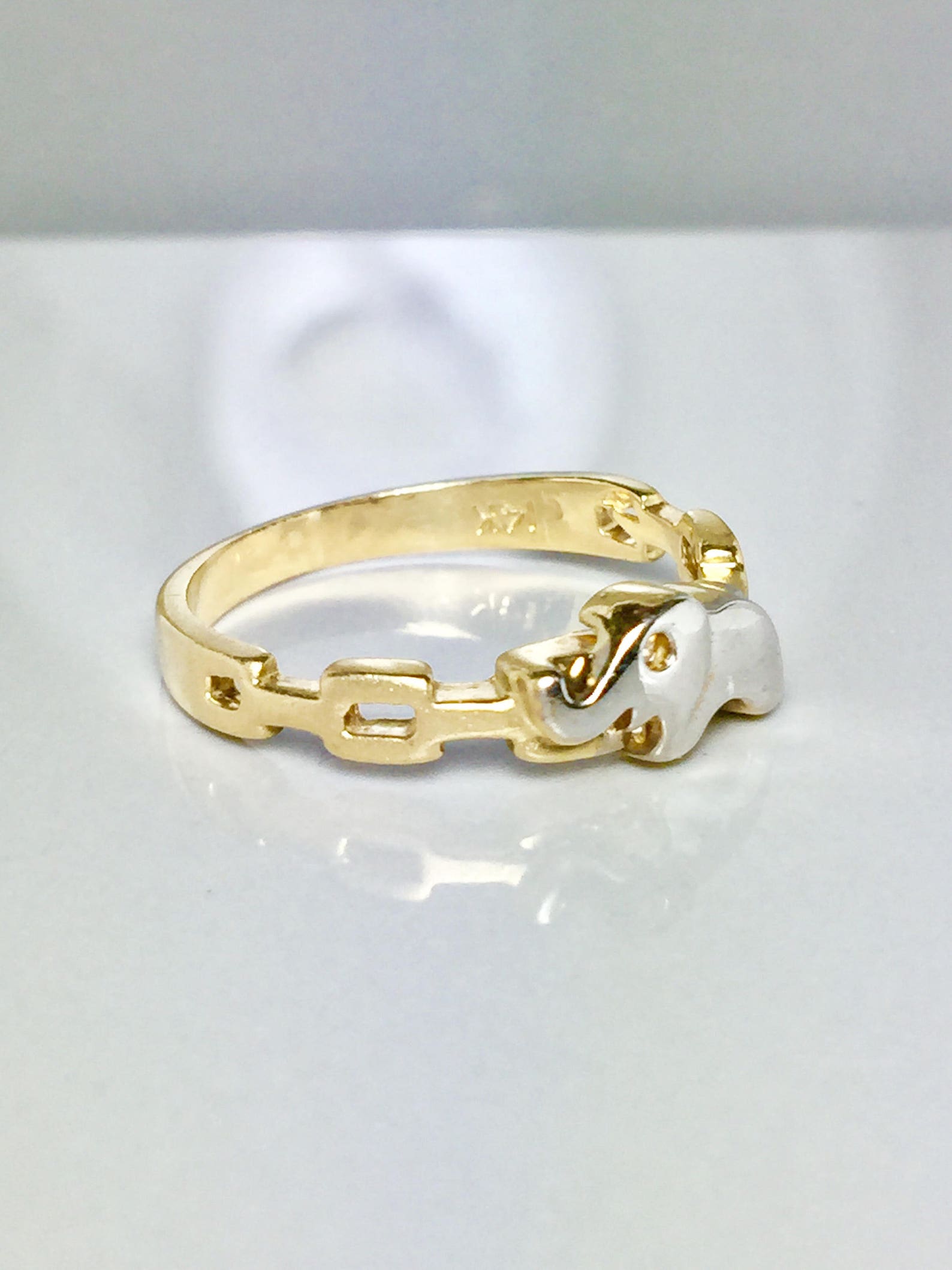 14k Gold Elephant Ring Ladies Gold Ring Elephant Gold Etsy