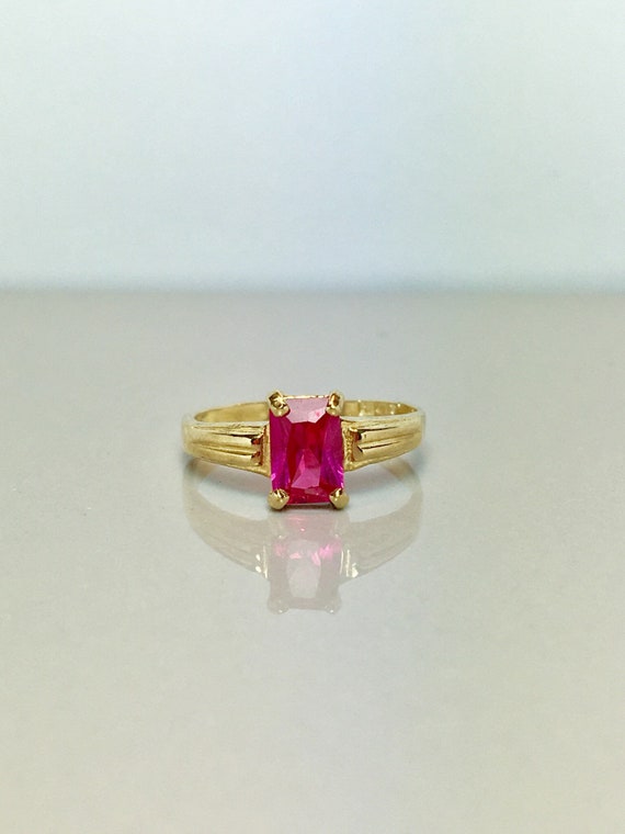 10k Solid Gold Baby Rings - Baby Ruby Rings - Gold