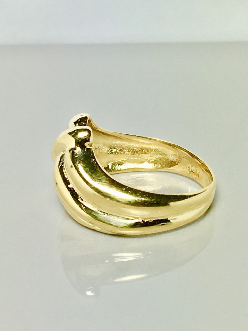 14k Solid Gold Ring/ Solid Vintage Fashion Gold Ring/ Etsy