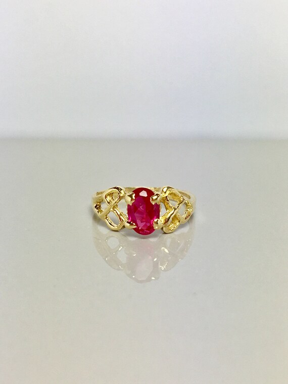 14k Solid Gold Baby Rings - Gold Ruby Rings - Gold