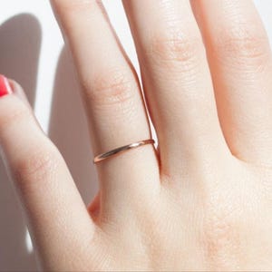 SALE 14k 10k Solid Gold Band Gold Midi Rings Gold Stacking rings gold Pinky Rings Thin Gold bands Gold Rings For Women image 2