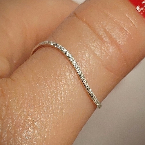 Stardust Thumb Ring - 925 Sterling Silver Midi Ring - Silver Chevron Ring - Silver Wave Ring,  Pinky Ring - Toe Ring , Gift For Her
