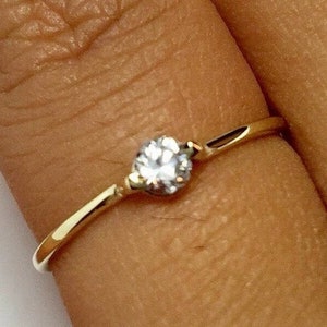 Personalize Birthstone Ring - 10k/14k Gold Ring - Gold Ring - Friendship Ring - Dainty Gold Ring - Kids/Teen Birthstone Ring - Birthday Gift