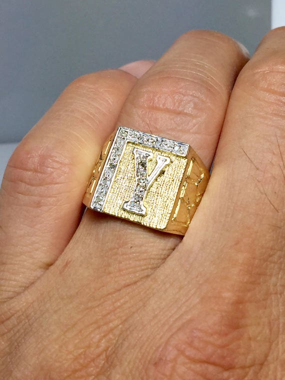 men initial ring