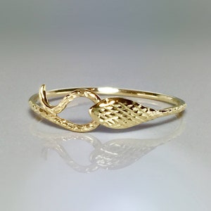 SALE 14k/10k Solid Gold Snake Ring - Baby Snake Ring - Gold Ouroboros Snake Ring - Gold Pinky Ring - Delicate Gold Snake Ring - Gold Serpent