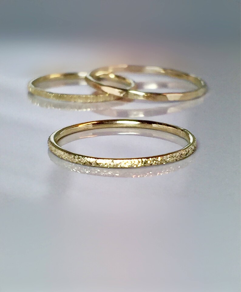 SALE 14k/10k Solid Gold Stacking Rings Pinky Rings for Women Etsy