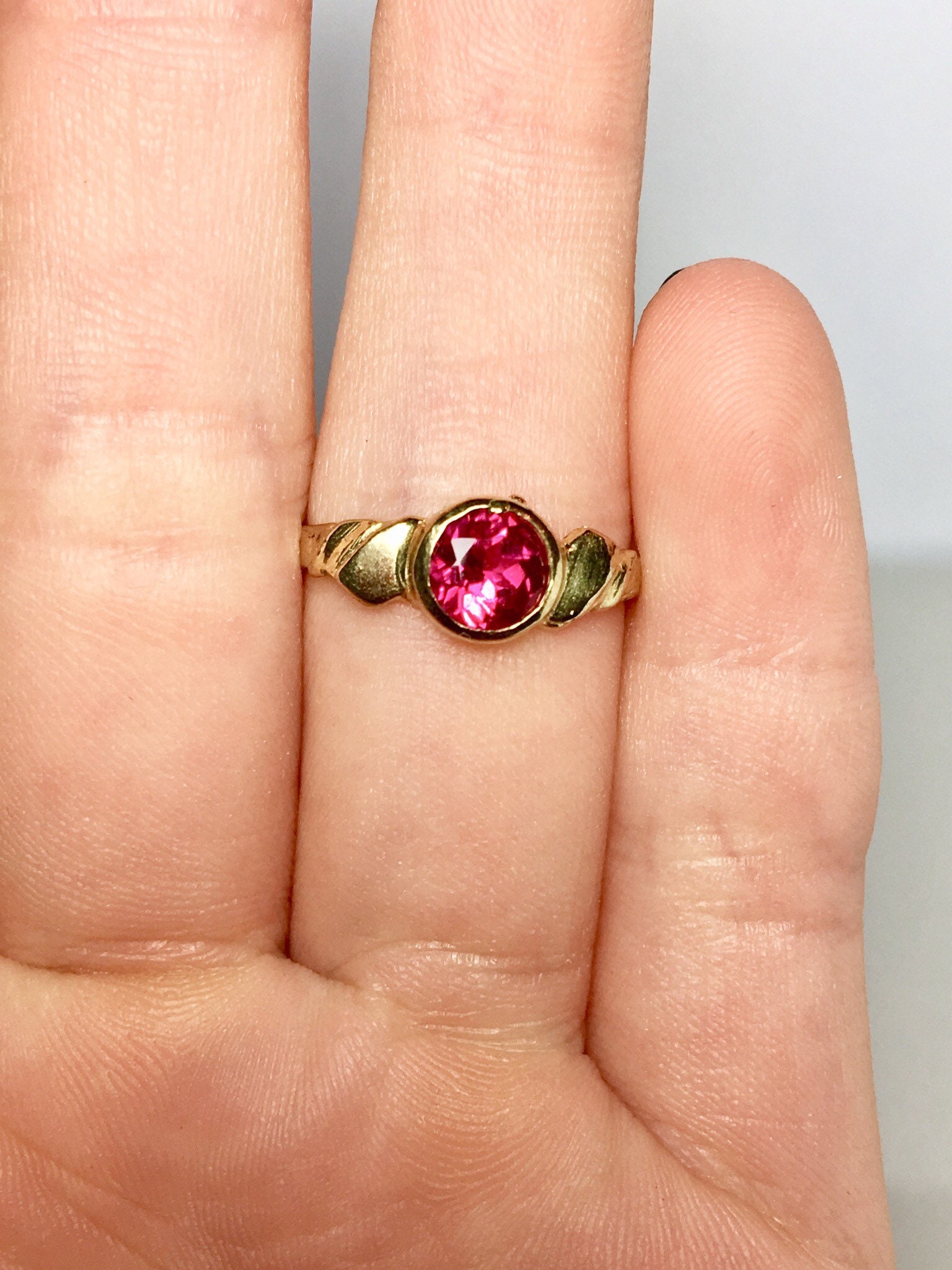 14k Solid Gold Baby Rings Ruby Rings Gold Baby Jewelry Etsy