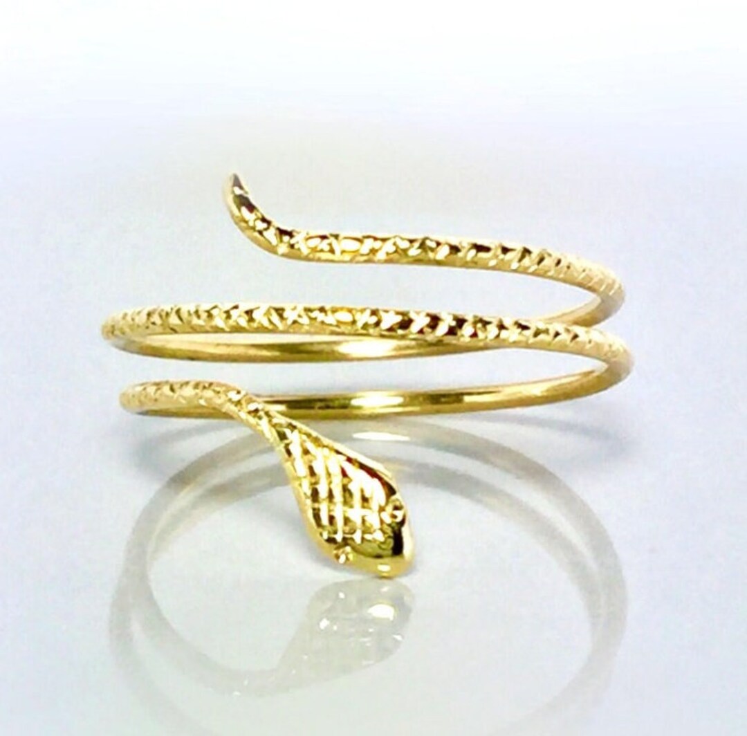 14k 10k Solid Gold Snake Ring - Baby Snake Ring - Tiny Snake Ring ...
