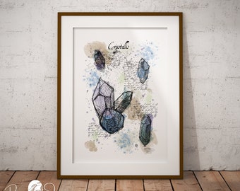 Crystal print - Crystal art - Wall decor - Crystal poster - Crystal gift