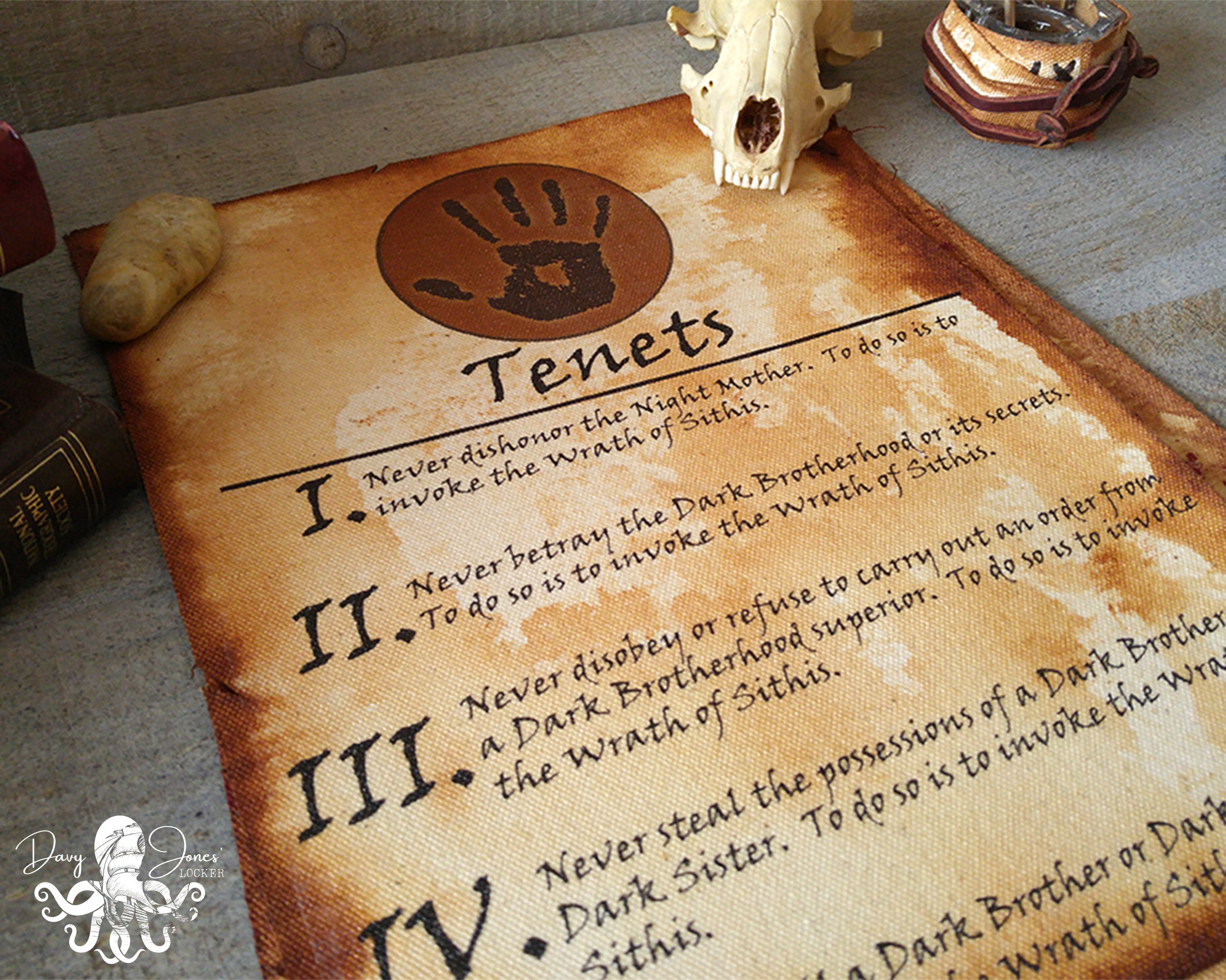 Five Tenets Parchment Paper Skyrim Dark Brotherhood | Etsy