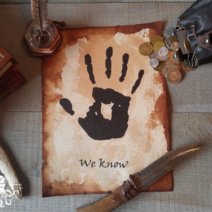 Pergamino de lona hecho a mano - Pergamino impermeable para LARP - Decoración de boda vintage - Pergamino impreso personalizado - Accesorio de pergamino medieval